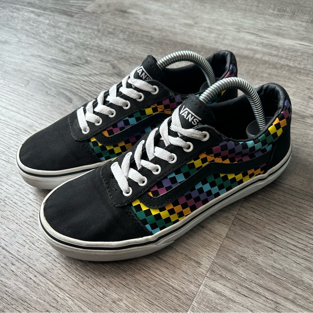 Vans Black Checkered Sneakers youth size 4